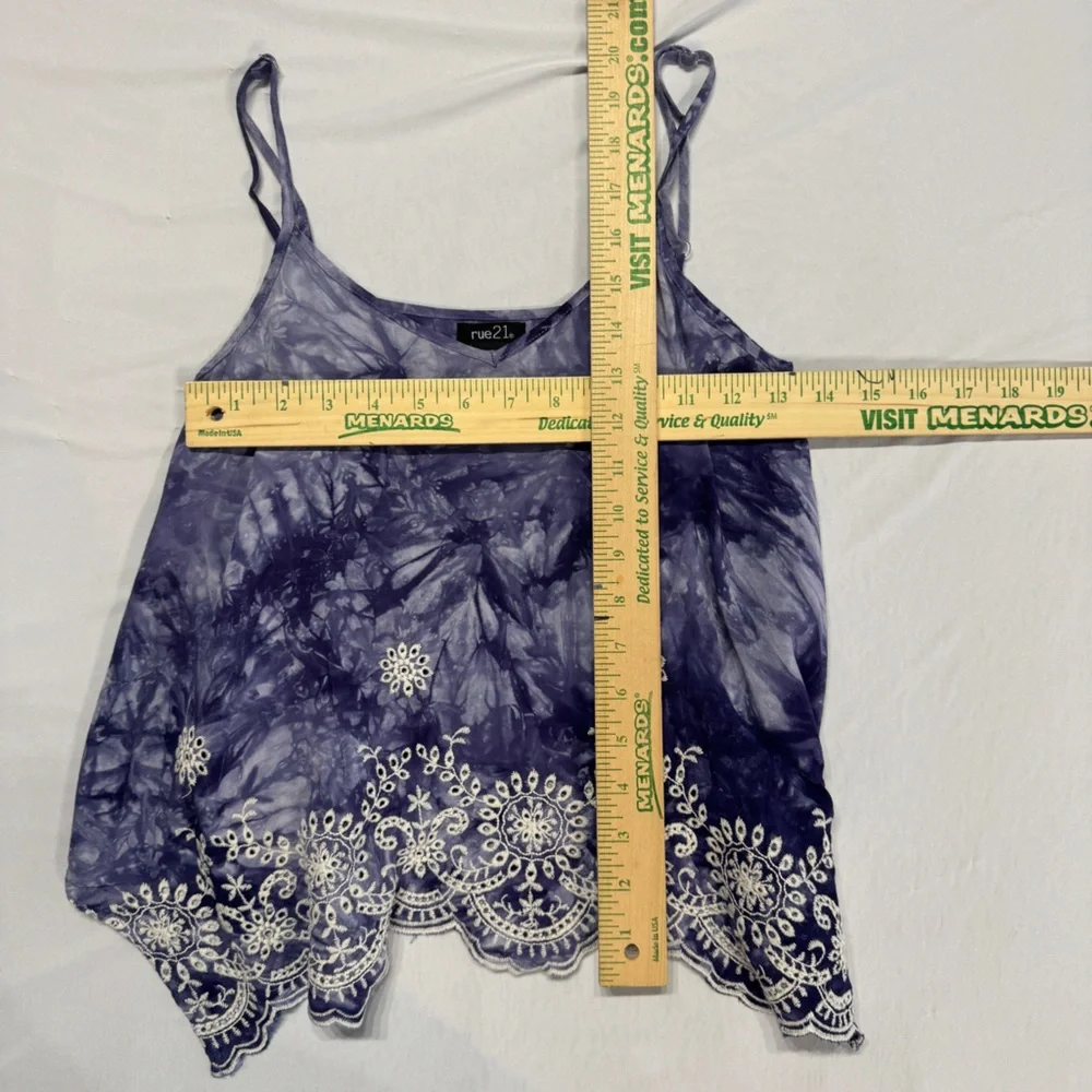 Rue21 Tie-dye‎ Handkerchief Tank Top Blue & white Size XS